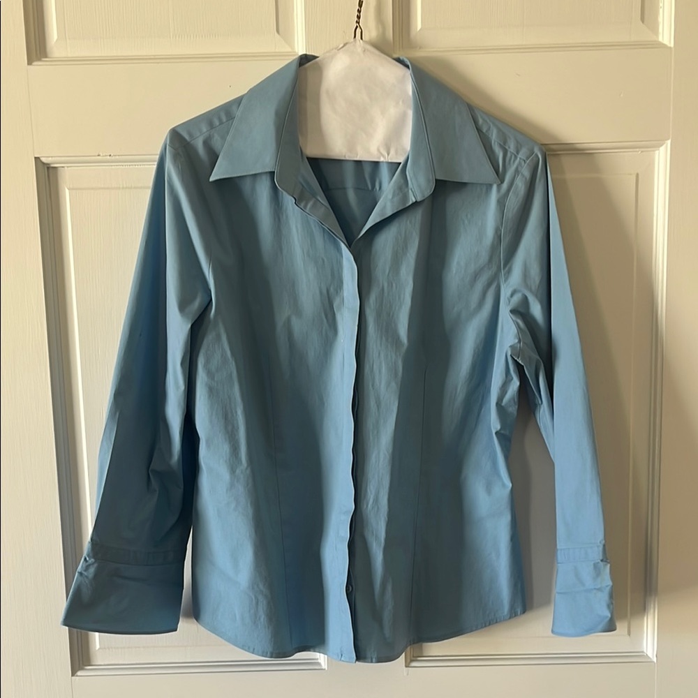 Casual Corner Light Blue Button Down Shirt
